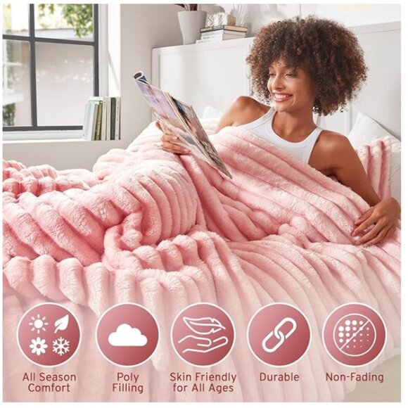 Intelligent Design Twin Comforter Set  Plush Bedding Pink Ombre - Picture 4 of 6